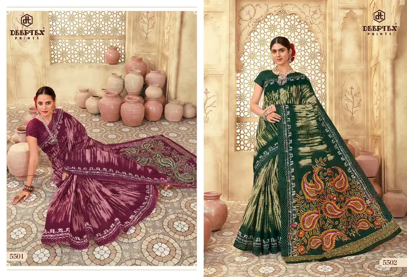 Deeptex Mother India Vol 55 Printed Cotton Saree Collection